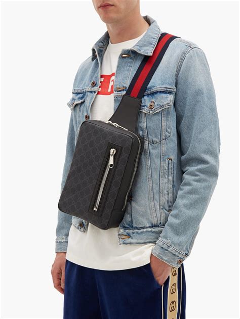 gucci black sling bag men|crossbody bags for men gucci.